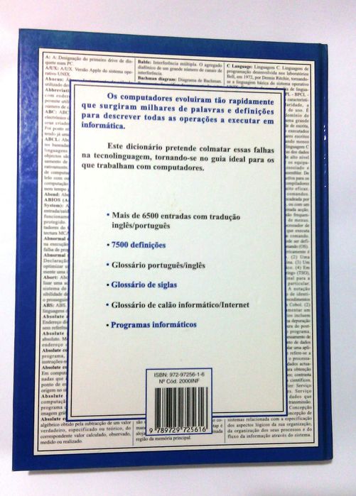 Dicionário de Termos Informáticos - Inglês-PT/PT-Inglês - 1997