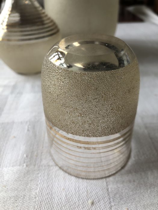 Conjunto de barman antigo, listas douradas