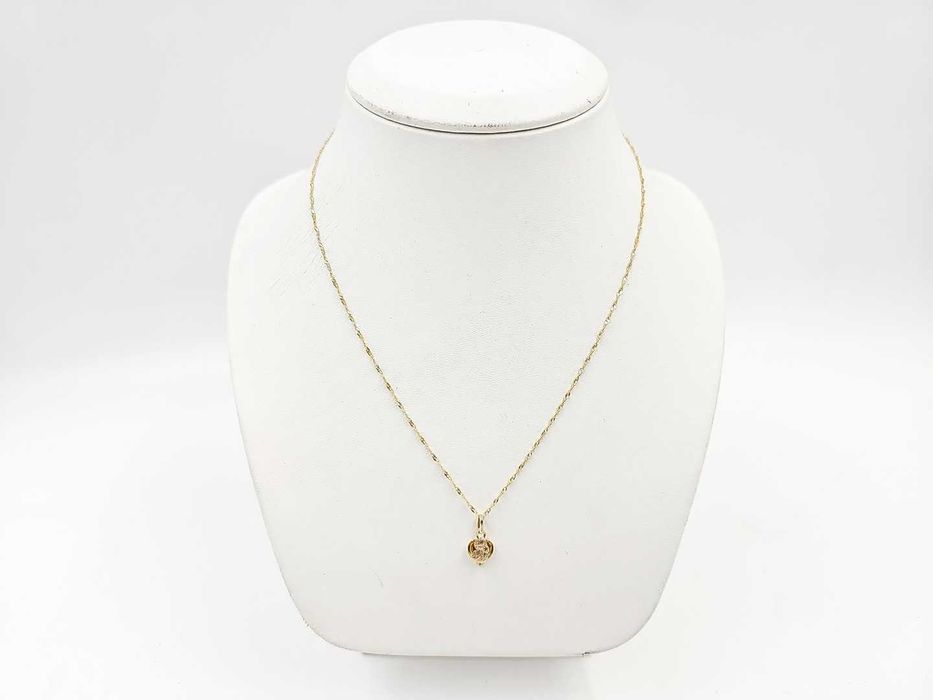 Złoty łańcuszek z Matką Boską w serduszku 585 DŁ. 42 cm