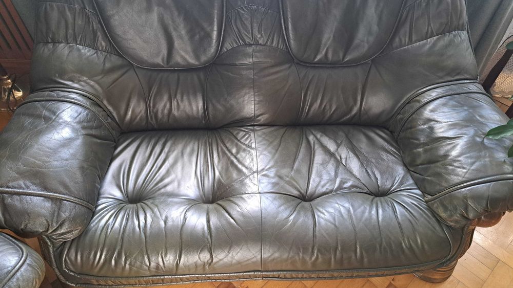 2x sofa + 2x fotele. Skóra naturalna.