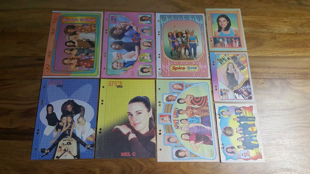 Karteczki do segregatora Spice Girls z lat 90-tych Zestaw A5 A6