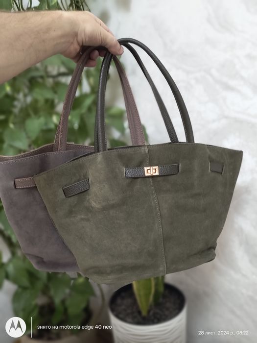 Сумка замш човник lux якості