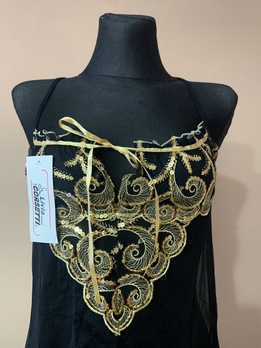 Koszula nocna i figi czarne Livia Fashion Corsetii roz. M