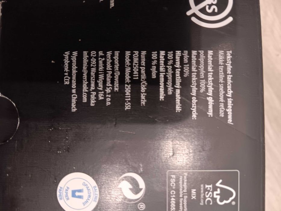 Tekstylne łańcuchy śniegowe