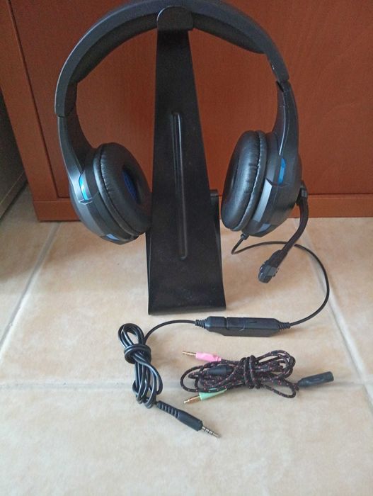 Auscultador Phones Gaming PC e Suporte