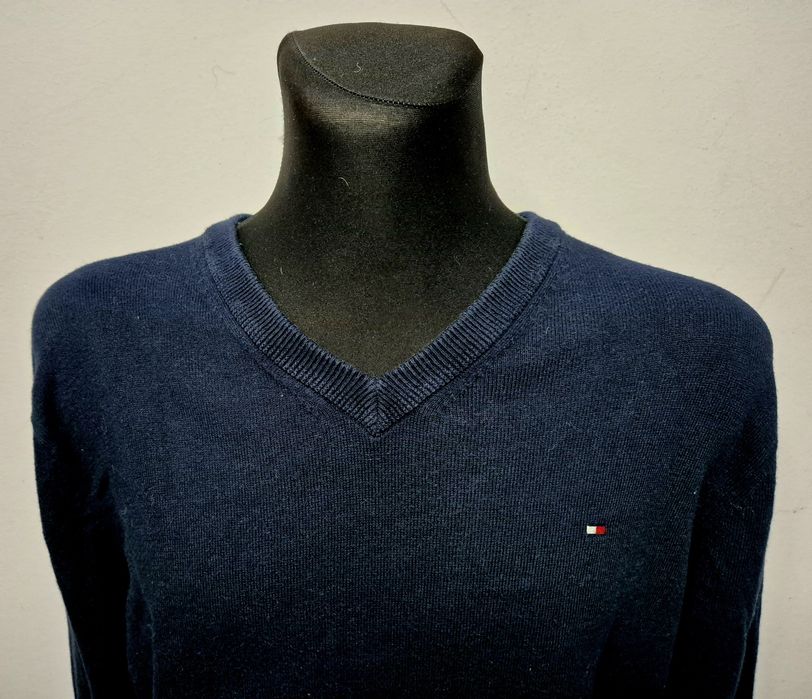 TOMMY HILFIGER roz. XL extralekki sweter premium Bawełna + kaszmir