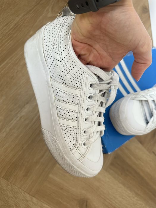 Damskie sneakersy Adidas Nizza platform, 38 biale
