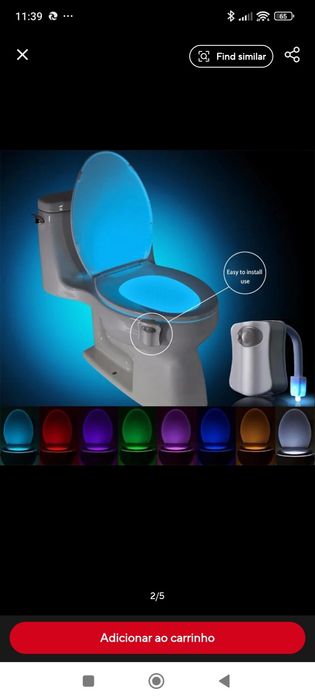 Luz sanita com sensor