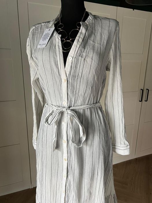 Nowa z metkami biała narzutka na strój kąpielowy z bawełny Blue Island