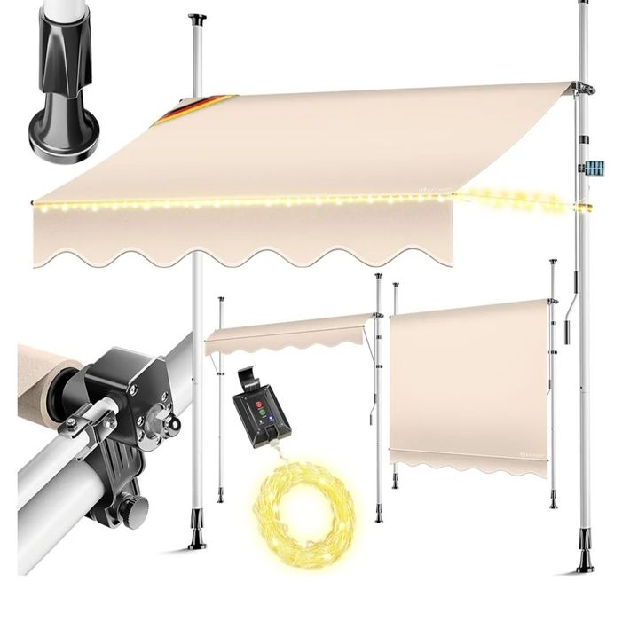 KESSER® Markiza zaciskowa z korbą ręczną i łańcuchem