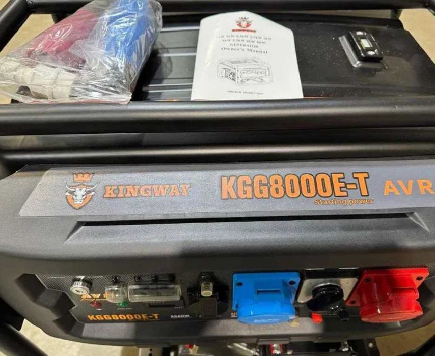 Генератор бензиновий Kingway KGG8000E-T 380В 6кВт електрозапуск колеса
