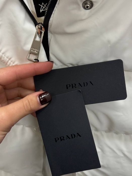 PREMIUM PRADA 2025 Женская куртка белая Пуховик короткий зима эко пух