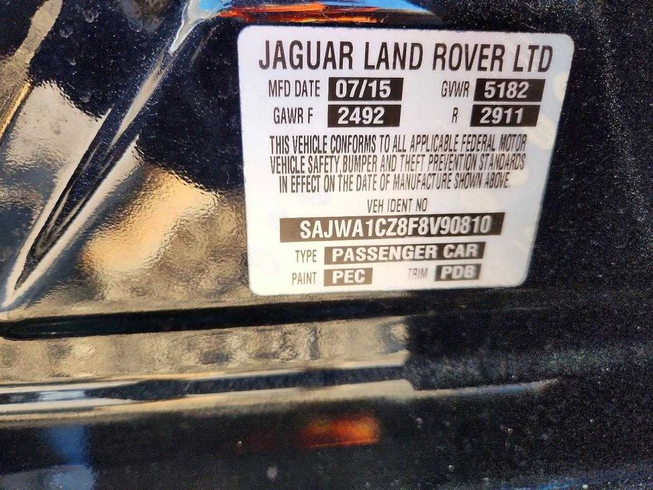 JAGUAR XJ 2015 VIN SAJWA1CZ8F8V90810 фото оголошення 11 з 12