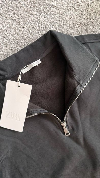 Темно сіра кофта 1/3 зіп Zara