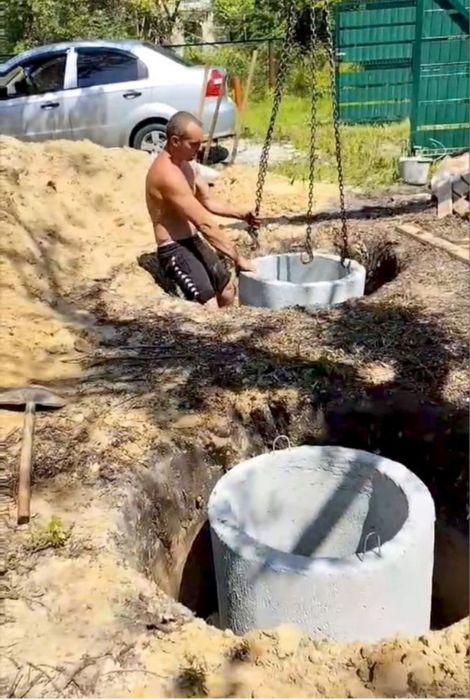 Септик копка під ключ будівництво із кілець М350(8,11,13,15,33)м3