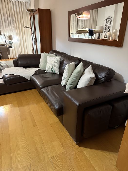 Sofá Chaise Long Castanho