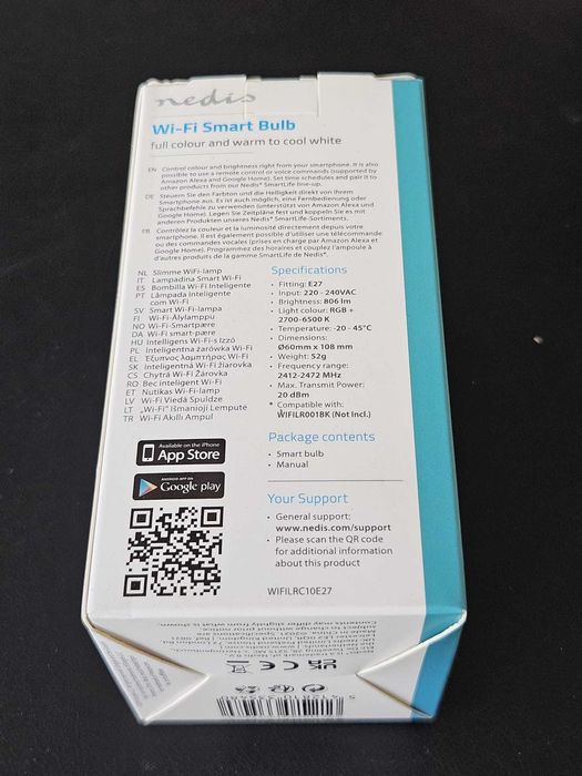 LÂMPADAS LED INTELIGENTES NEDIS E27 – Pack 4 unidades