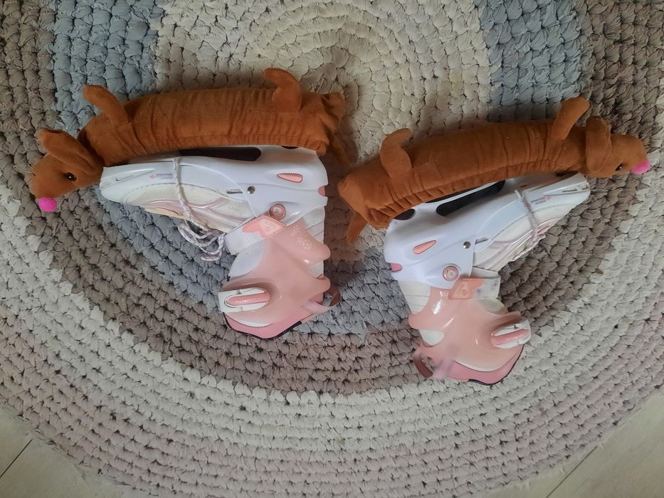 Łyżwy dziecięce regulowane BROYX + ochraniacze rozm. 34-37 dziewczynka