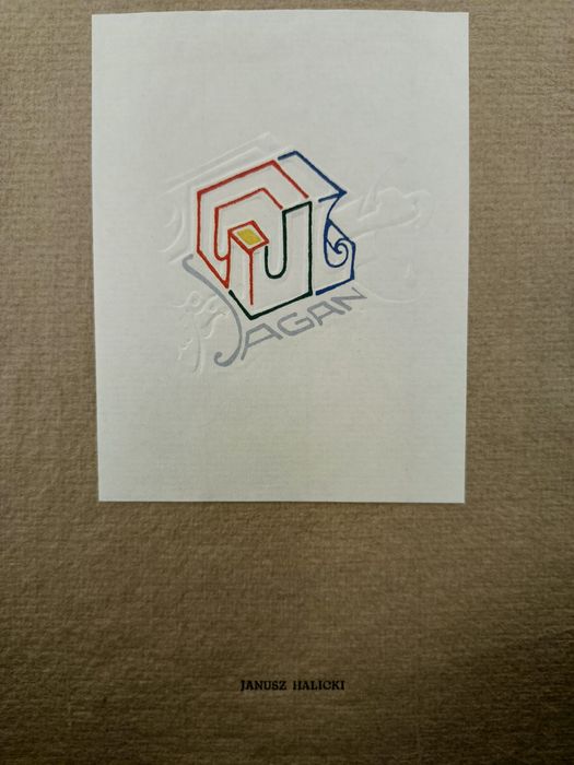 Exlibris.Ekslibris wykonanał Janusz Halicki dla Lucjana Sagana