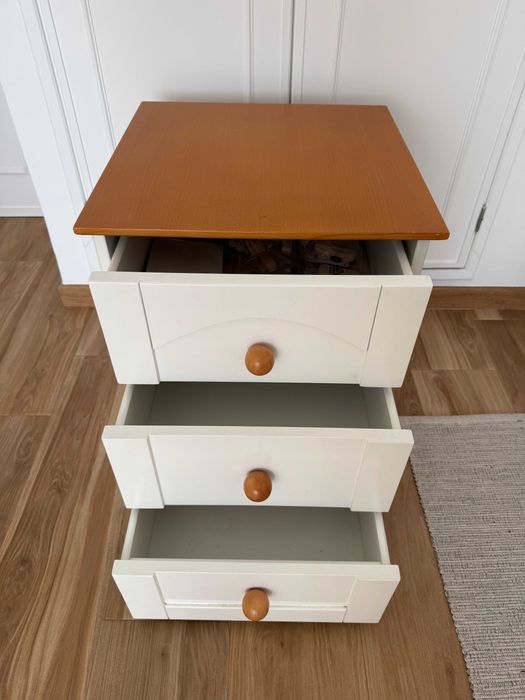 Cómoda c/3 gavetas, branco, 48x48x60 cm