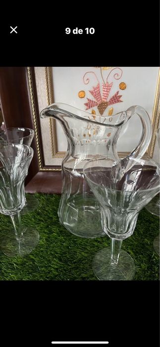 Jarra com copos cristal