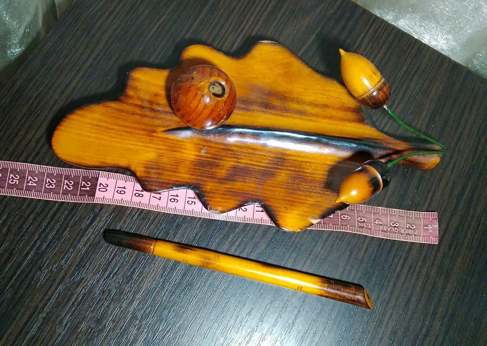 Підставка для ручки пера і ручка дерево дубовый листок ссср