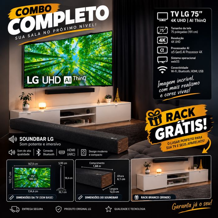 TV LG 75UQ80006LB  /     Soundbar LG SP2
