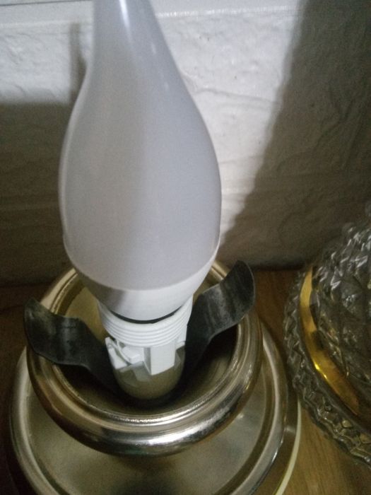 Oryginalna lampa stołowa Szarvasi sygnowana szklany klosz