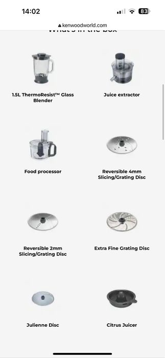 Acessórios Kenwood Processador de comida MultiPro Classic FDM786BA