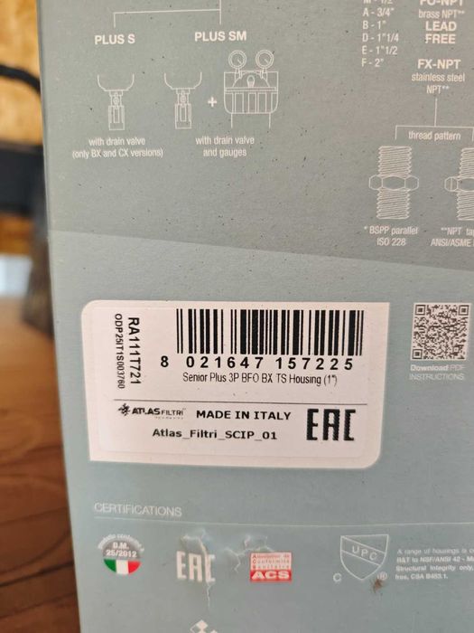 Filtr Atlas Filtri BX 10 - 1 cal