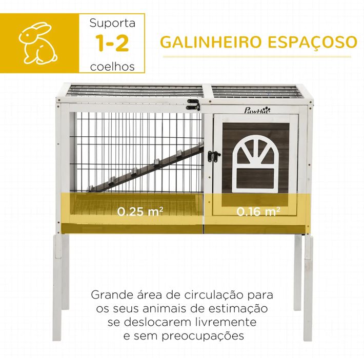 Gaiola para coelhos, coelheira de Madeira - PORTES GRÁTIS