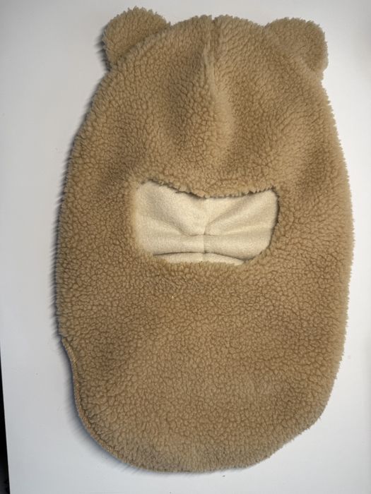 Тепла шапка балаклава ведмедик тедді для дитини 1-3 роки