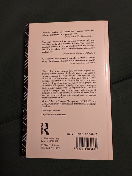 Livro ”In Other Words" de Mona Baker