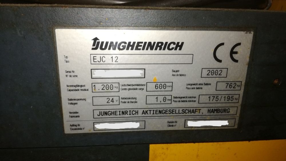 Roda de apoio traseira  stacker Jungheinrich EJC 12