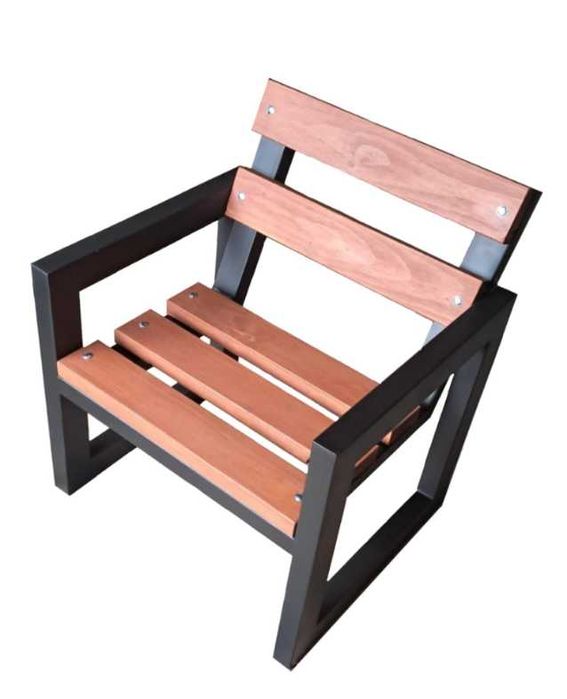 Fotel ogrodowy metal drewno