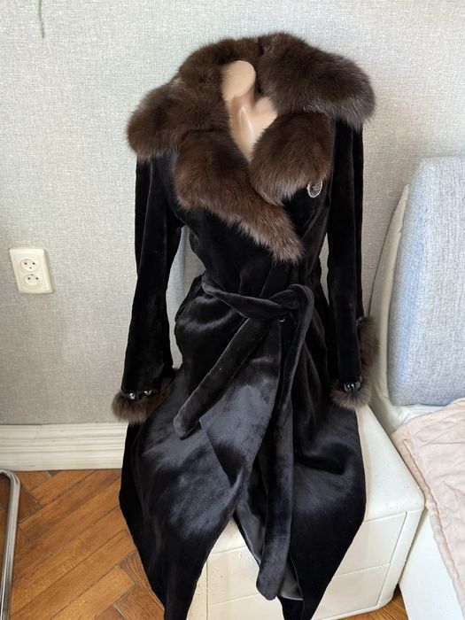 Норкова шуба пальто  норка соболь 115 см