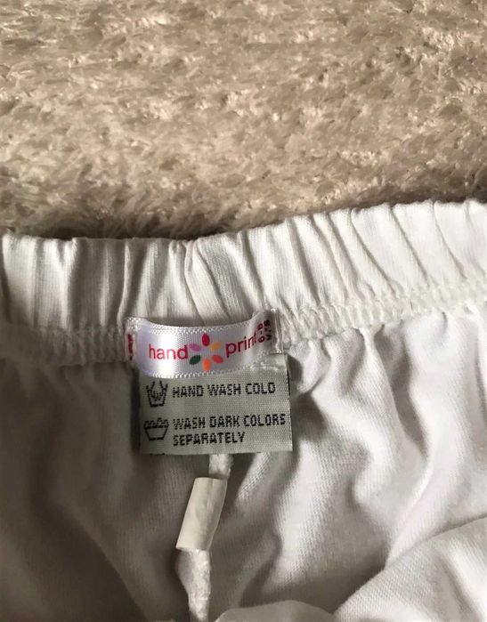 Krótkie białe legginsy dla dziewczynki  - rozm. 128