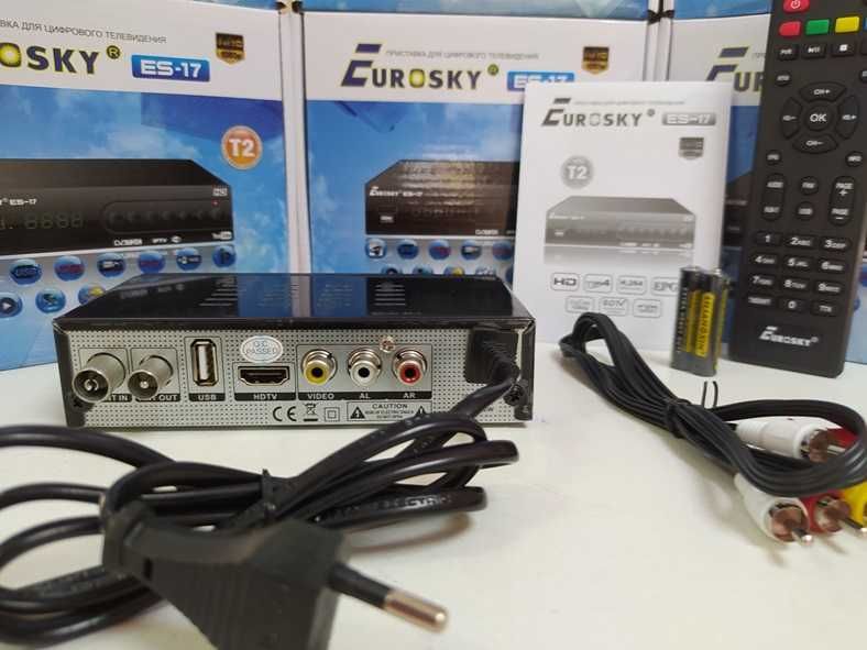Тюнер приемник приставка Т2 EuroSky ES-17 YouTube IPTV MeGoGo DVB-C/T2