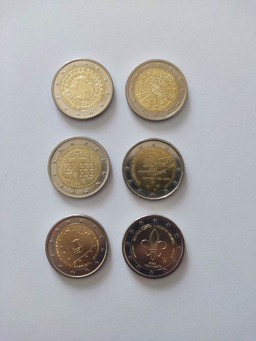 Conjunto 6 moedas comemorativas 2€ Portugal
