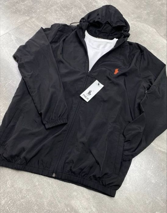 Вітровка чоловіча Polo Ralph Lauren чорна графіт premium