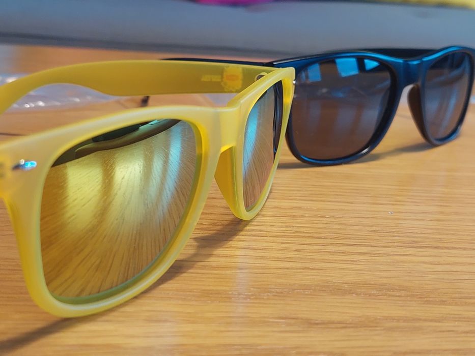 Okulary przeciwsłoneczne nowe UV400 2 sztuki czarne żółte +1 gratis