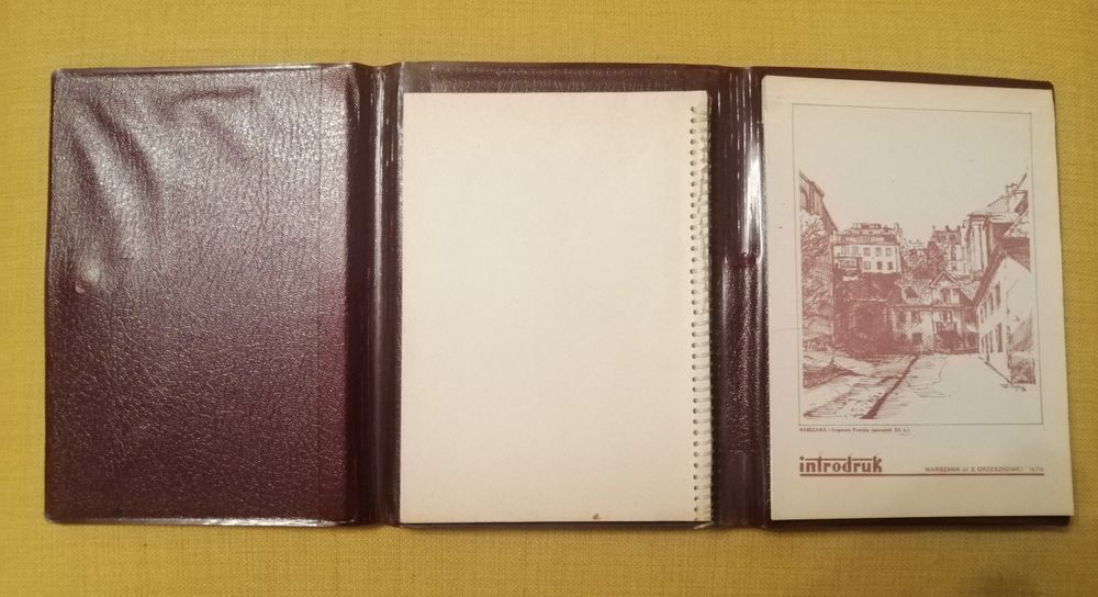 Teczka z plastiku notes Introdruk PRL Spółdzielnia Pracy Warszawa Powi