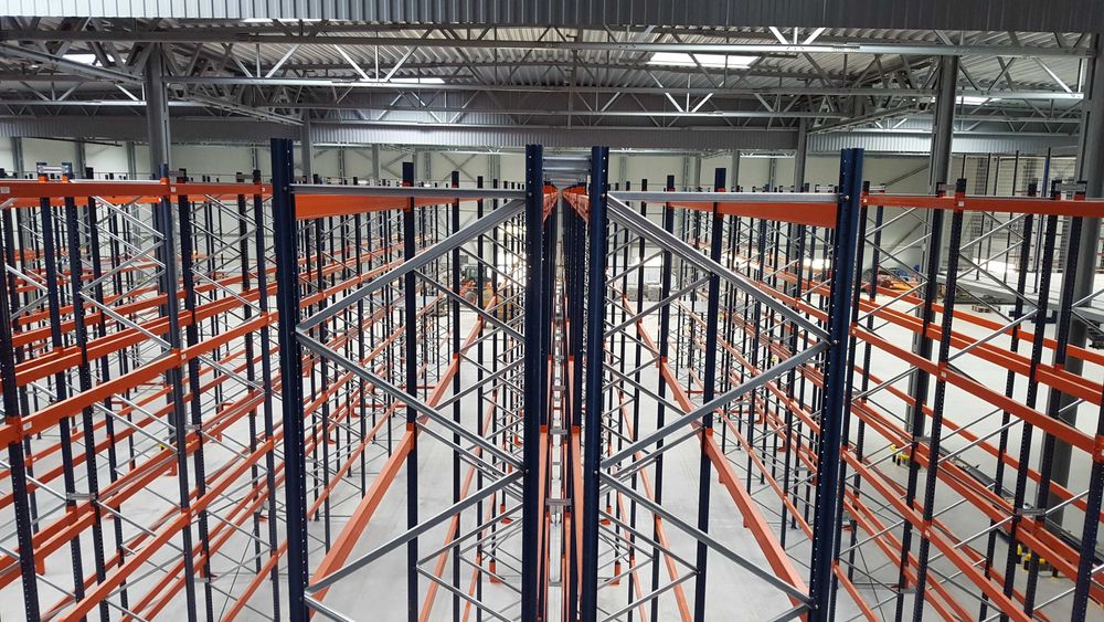 Паллетний стелаж Полочний стелаж мезонін Стелаж б/в б/у