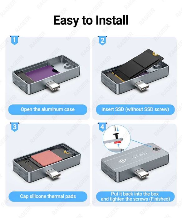 Зовнішній адаптер JEYI M.2 NVMe 2230 PCIe SSD to USB 3.2
