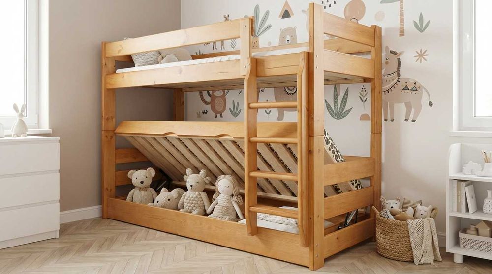 łóżko piętrowe DOMINATOR 80x200 otwierane z pojemnikiem dowolny wymiar