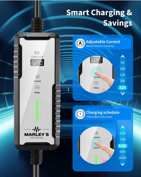 Carregador Portátil 7 kw - 32A - c/ 6 metros Cabo - Saco Transporte