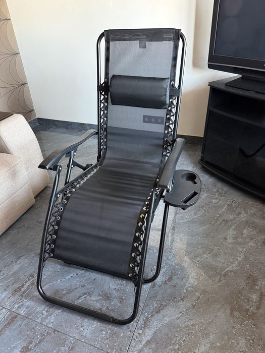 Крісло шезлонг розкладний з підставкою