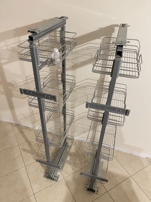 Armário de cozinha deslizante de cozinha com 4 cestos metálicos