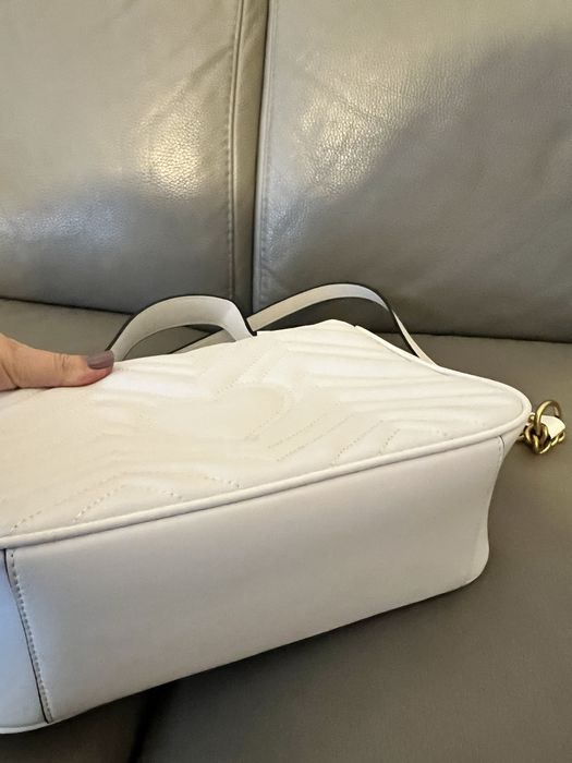 Gucci GG Marmont Small Top Handle Bag w kolorze białym