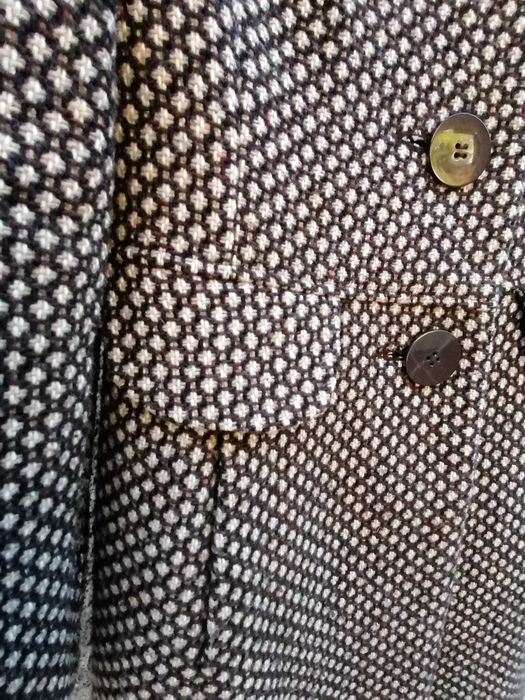 Casaco comprido de fazenda Castanho mesclado